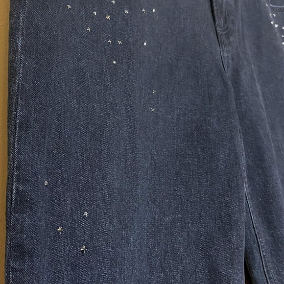 Paige Black Quartz Noella Straight Leg Boyfriend Jeans Women's 32 Stretch Denim - Picture 5 of 11